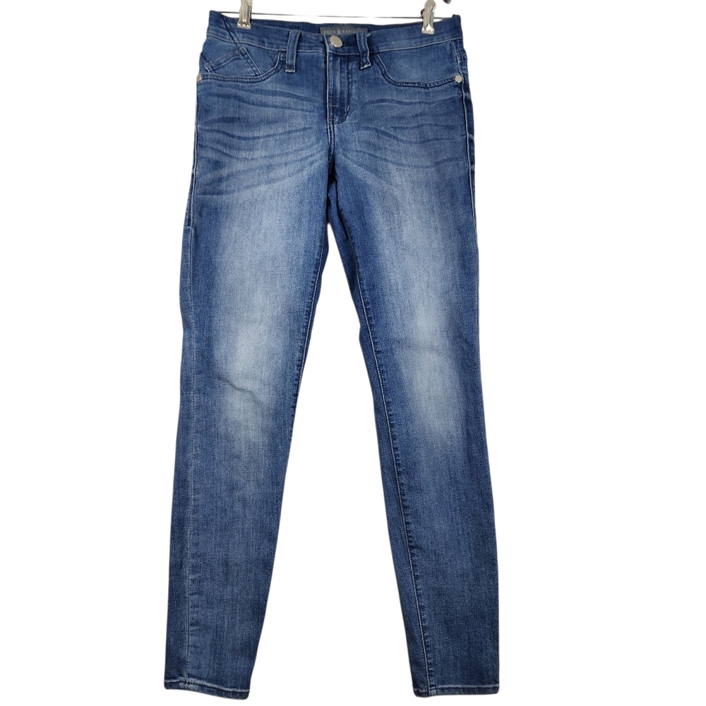 Rock & Republic Womens 6 Kashmiere Jegging Skinny Blue Denim Distressed Jeans